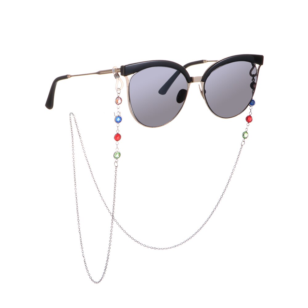 Nouvelle or lunettes chaînes lunettes de soleil lecture cristal perles lunettes chaîne femmes lunettes porte-cordon cou sangle corde