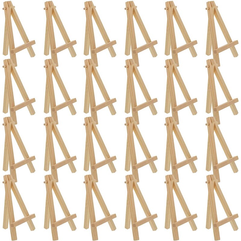 24Pcs 12.7Cm Mini Houten Display Stands, Ezels, Tafel Top Stands, geschikt Voor Kinderen Ambachten, Visitekaartjes: Default Title
