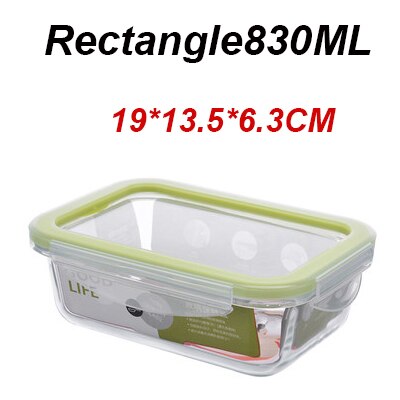 Glass Lunch Box Microwave oven heating refrigerated sealed leakproof food container transparent borosilicate food bento box