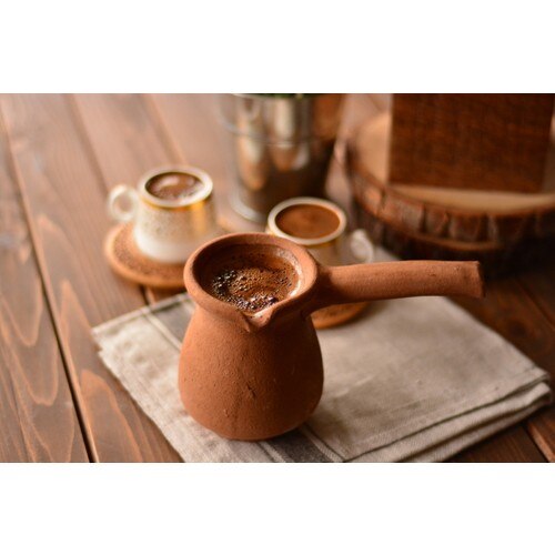 BA TECH Turkish coffee Mırra Ground Coffee Pot 2 personality handmade Clay pot Coffee Pot Glazed, natural Healthy Coffee Cooker Coffee Pot