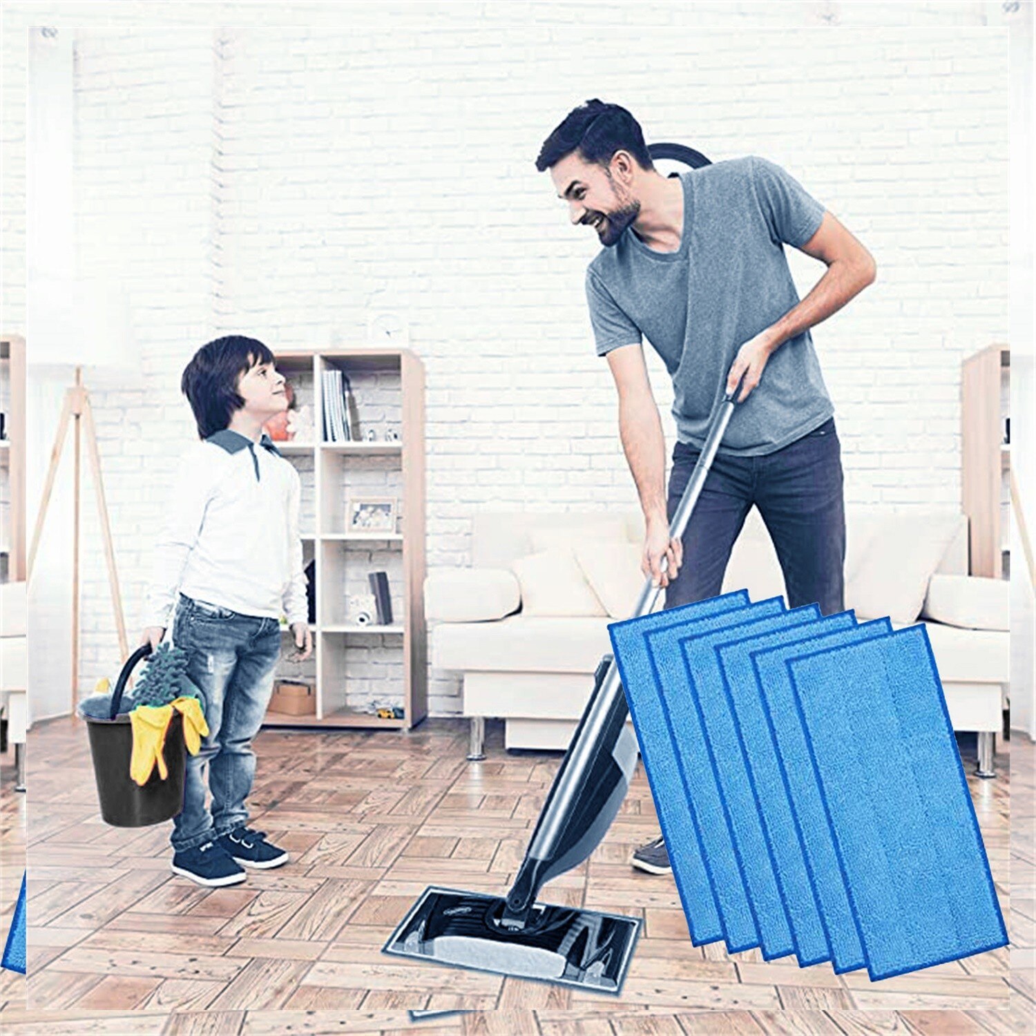 Wet/dry Chiffon De Nettoyage Pano Prato Microfibre Floor Mop Pads Replacement For Swiffer WetJet Flat Mop Cloth Machine Washable