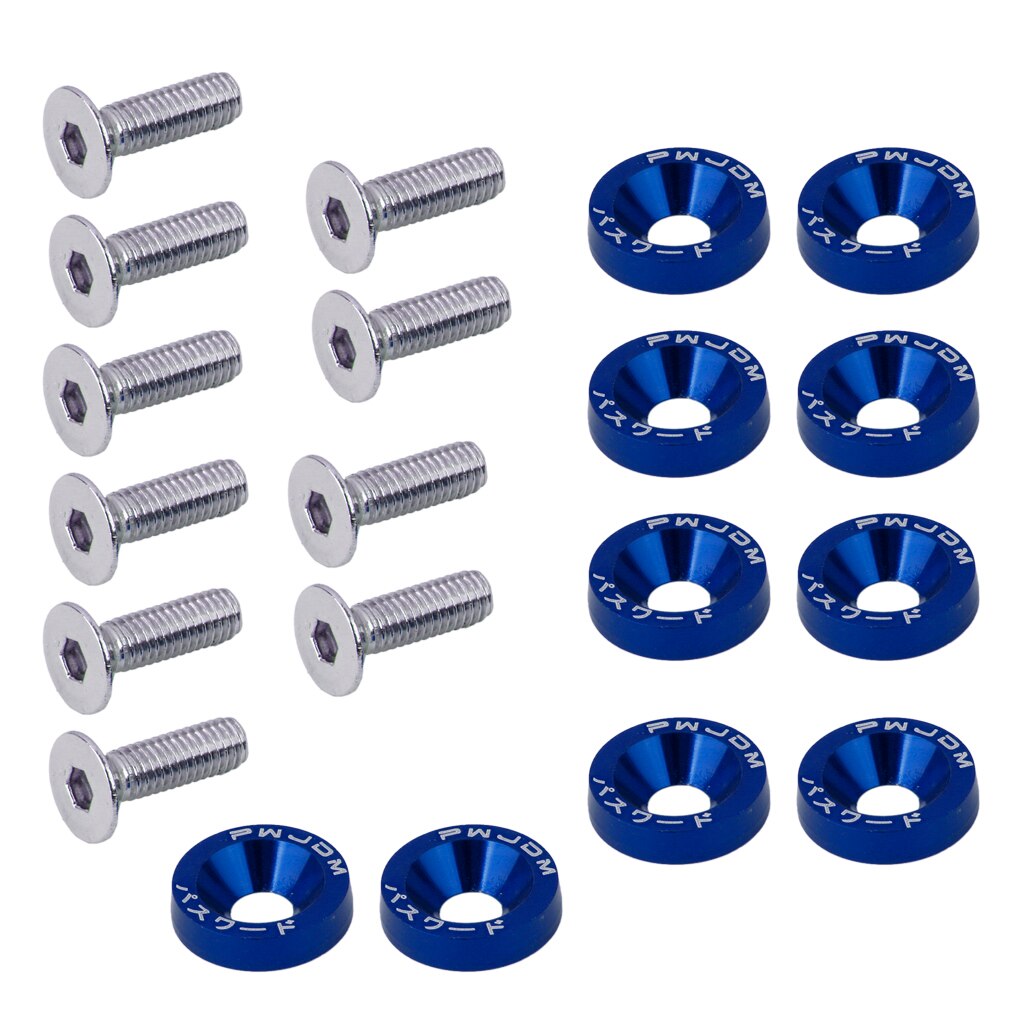 10x Universal Bumpers Fender Washers Kit M6 Bolt Schroef Motor Aluminium 8 Kleuren: Roze