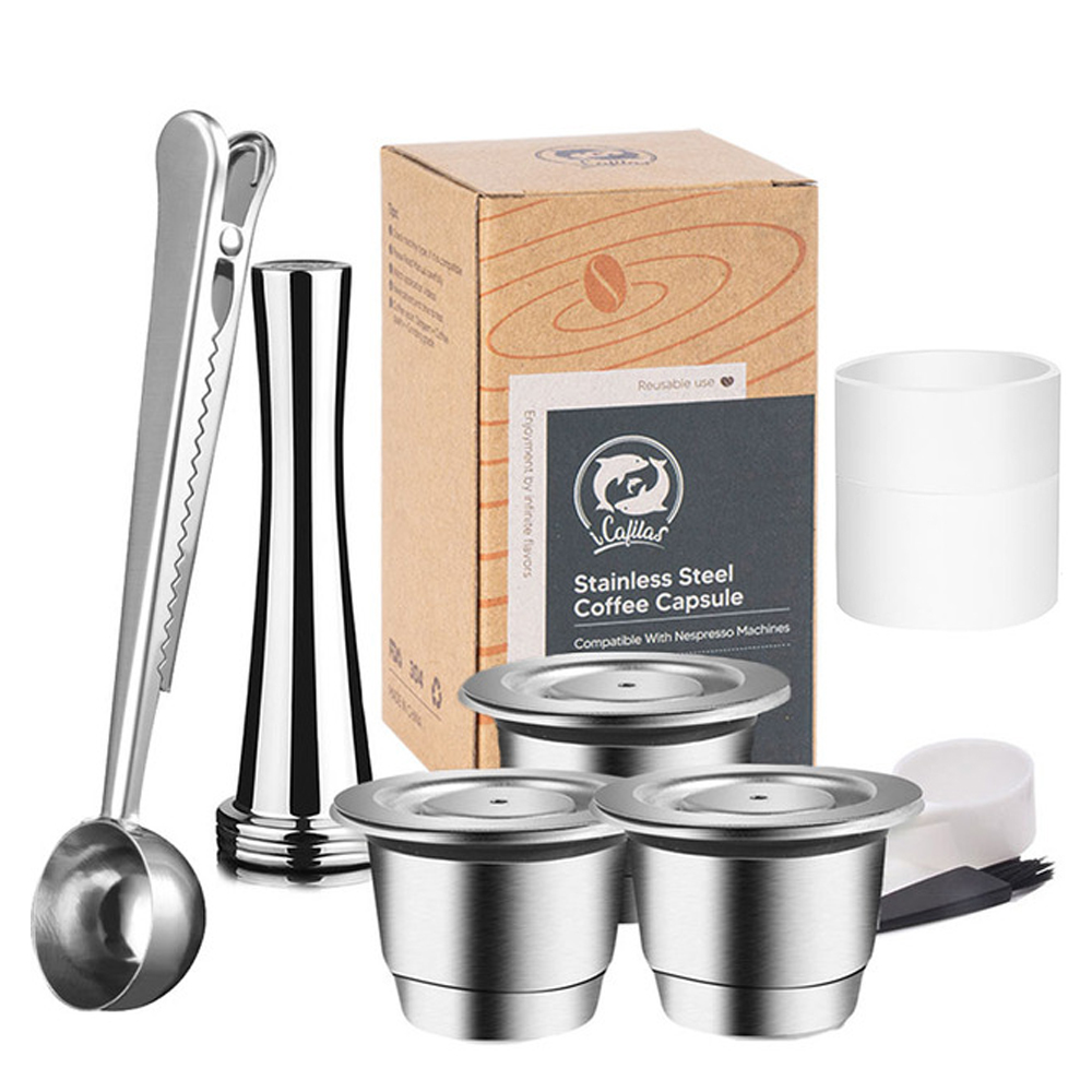 Edelstahl Nespresso Nachfüllbare Kaffee Kapsel manipulieren Wiederverwendbare Kaffee Schote Coffeeware Zubehör Für Barista Espresso Hersteller: violett