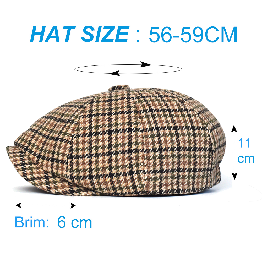 Herfst Winter Plaid Krantenverkoper Ivy Caps Casual Baret Hoeden Engeland Gatsby Retro Hoed Driver Platte Pet