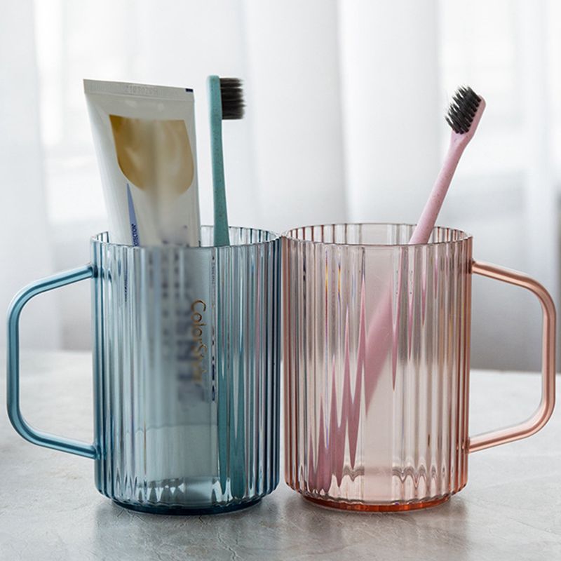Simple Striped Bathroom Tumblers Plastic Mouthwash Cup Coffee Tea Water Mug Home Travel Toothbrush Holder Cup Drinkware Tools