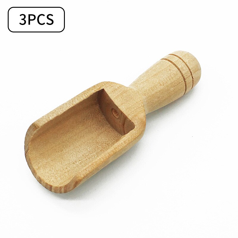 1/3 stuks mini houten schepjes badzoutlepel snoepmeellepel schepjes keukenbenodigdheden 7.7 x 2.2cm: 3 stuks