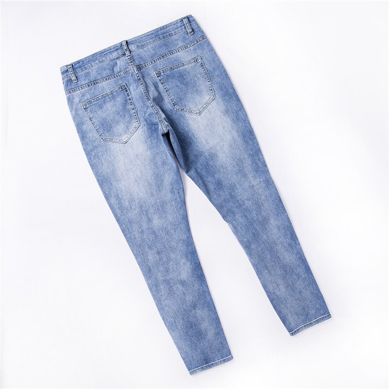 Men Thin Skinny Jeans For Men Hip Hop Trousers Male Clothes Long Pencil Pants Ripped Jeans Slim Spring Hole