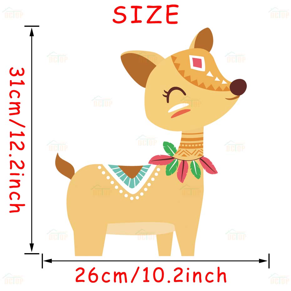 Chasse Tribal bois raton laveur chat mur décalcomanie chambre décor lapin ours autocollants pour pépinière enfants chambre maison murale: FCS8435