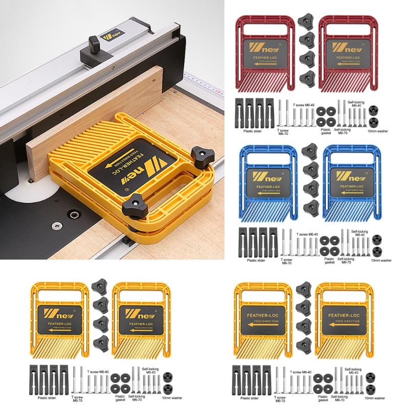 Extended Feather Loc Board Set Multi-purpose Double Featherboards Miter Gauge Slot Woodworking Saw Table DIY Safety Tool