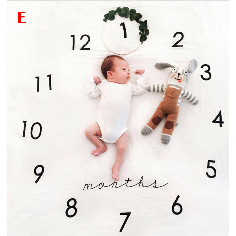 Baby månatlig tillväxt milstolpe filt rekvisita nyfödd bakgrundsduk fira matta flickor filt barn skjuter