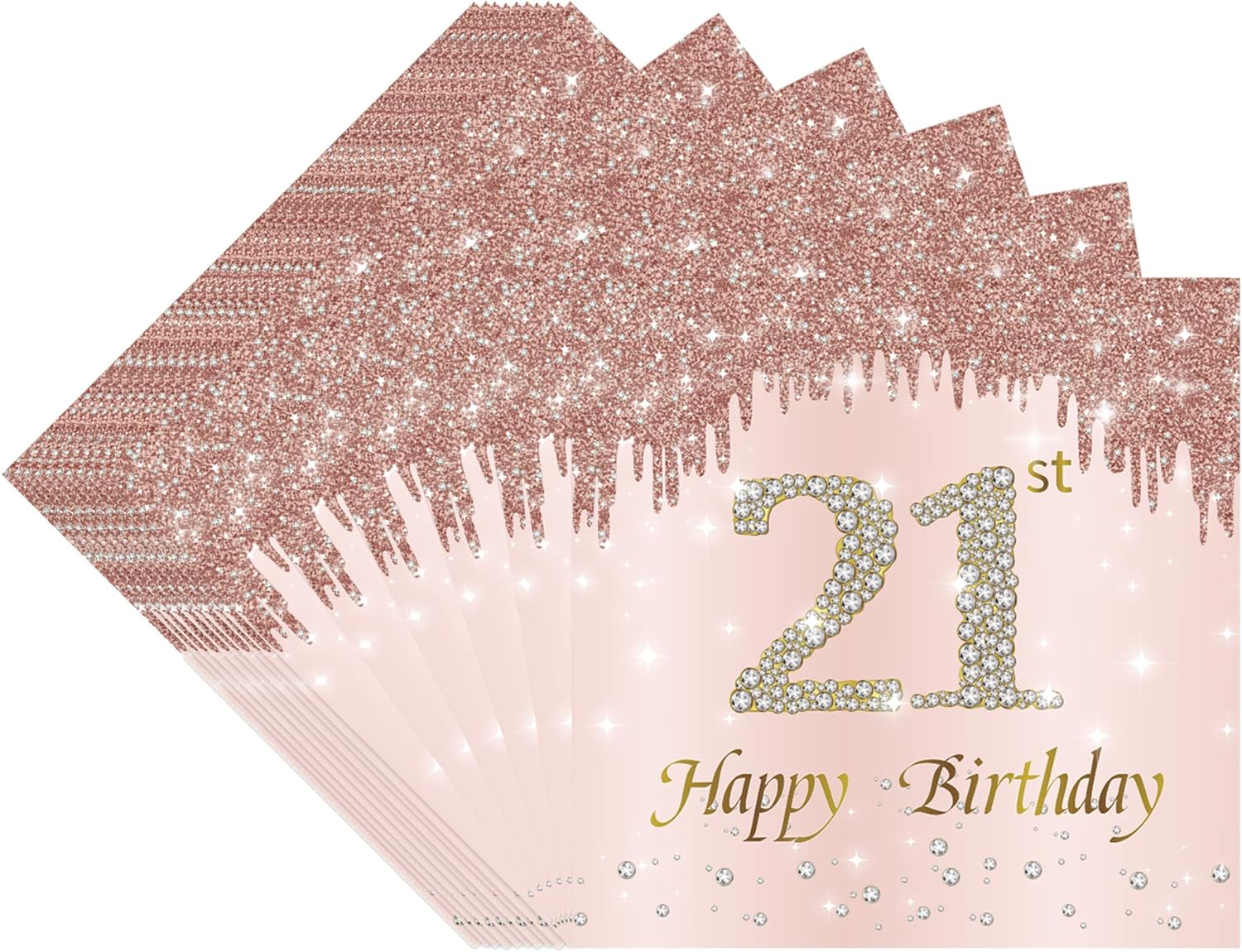 20Pcs Birthday Napkins 18th 30th 40th 50th 60th Rose Gold Pink Birthday Women Paper Tissues Birthday Party Anniversary Decorat: Fluorescence Yellow