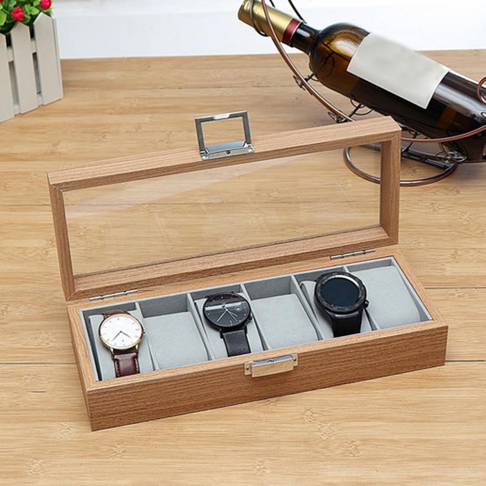 Heren Horloge Organizer 5 Sleuven Doos Lade Zwart Display Case Opbergvitrine voor Hanger Zakelijk kopen vanaf een prijs van 32