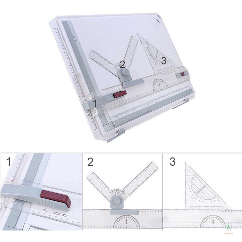 A3 Opstellen Tekentafel Heerser Tafel Verstelbare Hoek Art Draw Tool (Single-End Heerser) + Curve Heerser