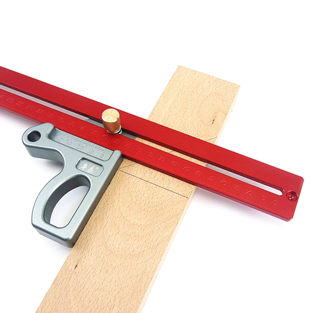 200/300/400mm Woodworking Angle Ruler Aluminum alloy 45/90 Degree Ruler Height Ruler Woodworking Scribe Gauge Measuring Tool