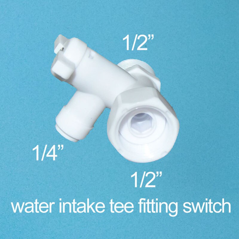 Water purifier plastic three connection water intake tee fitting three-way piece 1/2&quot;to 1/4&quot; ball valve switch pure tee union