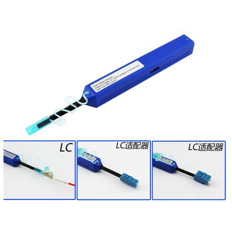 Pen type fiber Optic cleaner 1.5mm Een-Klik glasvezel adapter cleaner fiber optic connector cleaner LC, MU LC APC800 + reinigingen