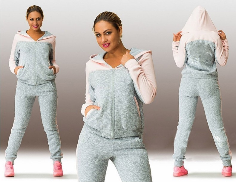 Patchwork Hooded Rits Pak Set Vrouwen Trainingspak Tweedelige Sport Stijl Outfit Jogging Sweater Fitness Lounge Sportwear