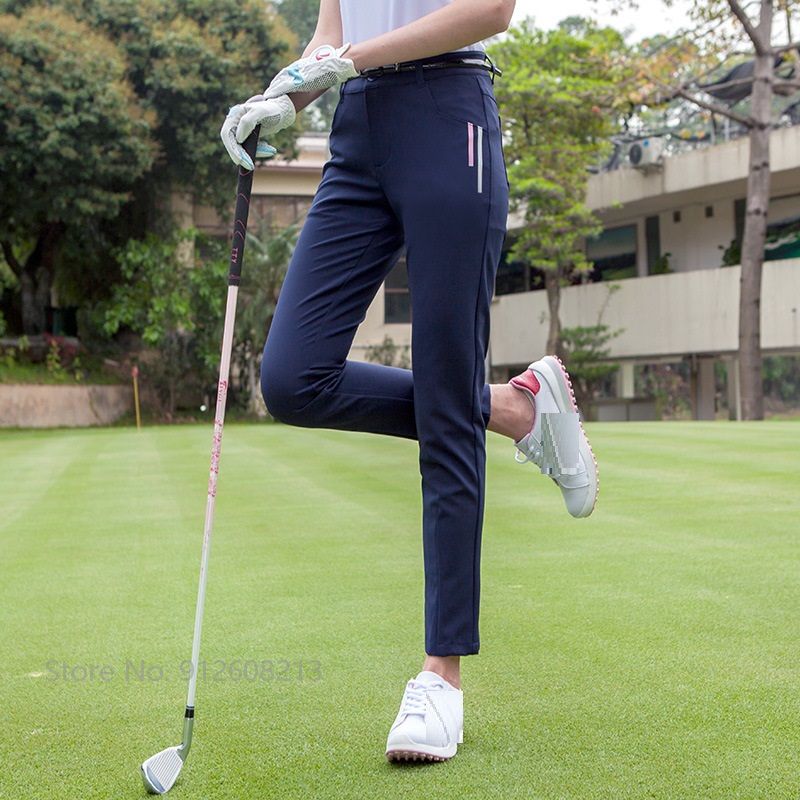 TTYGJ Womens Golf Sports Trousers High Elastic Ladies Golf Pants Spring Casual Slim Fit Pencil Pant Breathable Fitness Sweatpant
