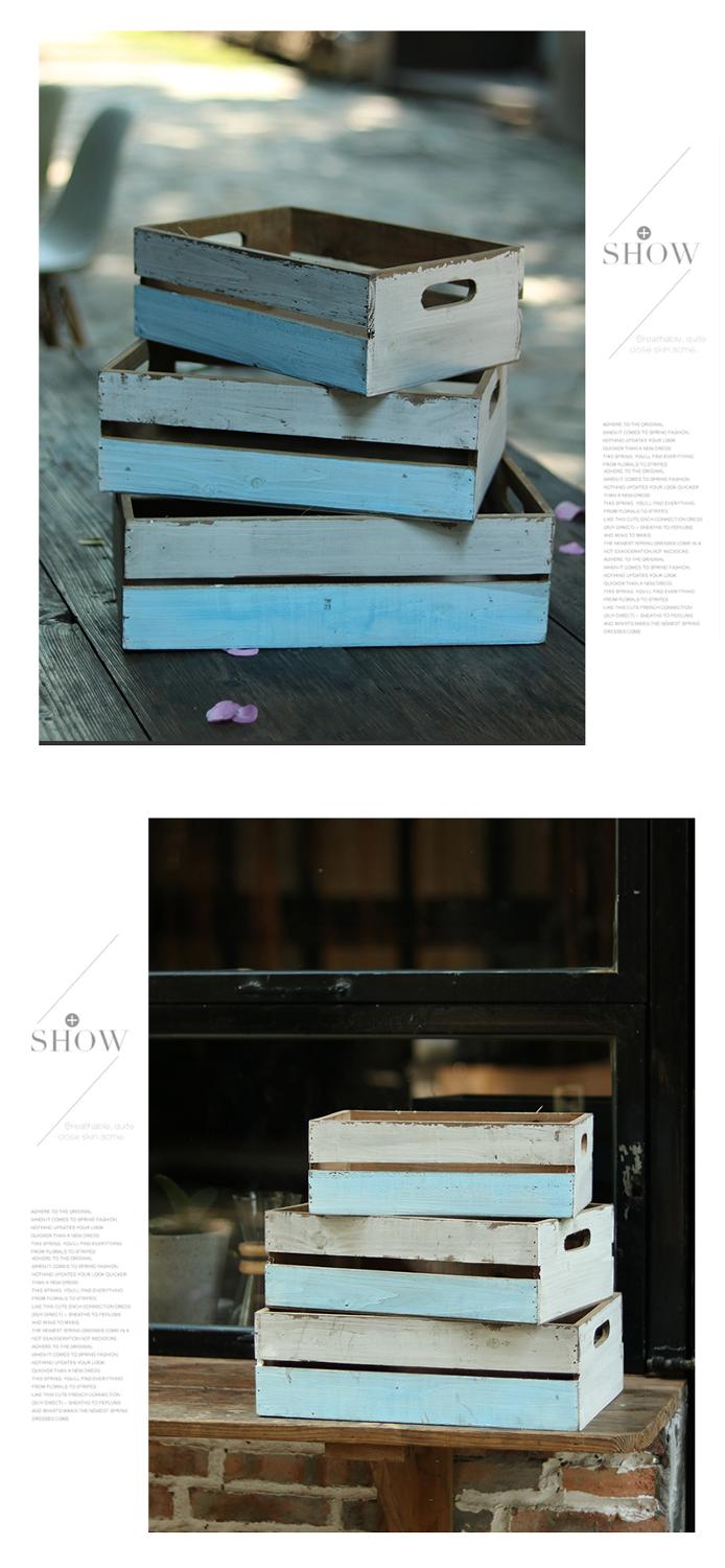 distressed painted handmade solid small decor wood crate