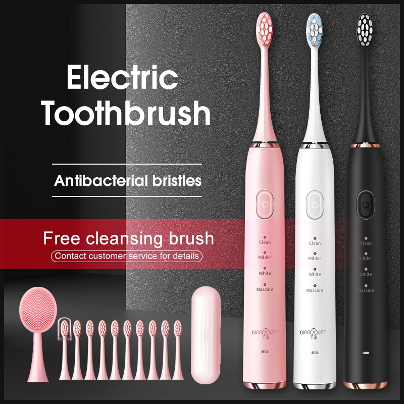 Electric Toothbrush Toothbrush Sonic Ultrasonic Brush IPX7 Waterproof Sonic Toothbrush Recharge Sterilization Anti-bacteria