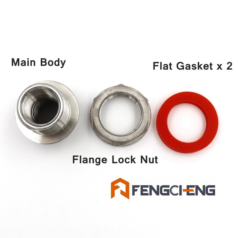 Compact Weldless Bulkhead, All Stainless Construction, High Temperature Food Grade Silicone Gasket,