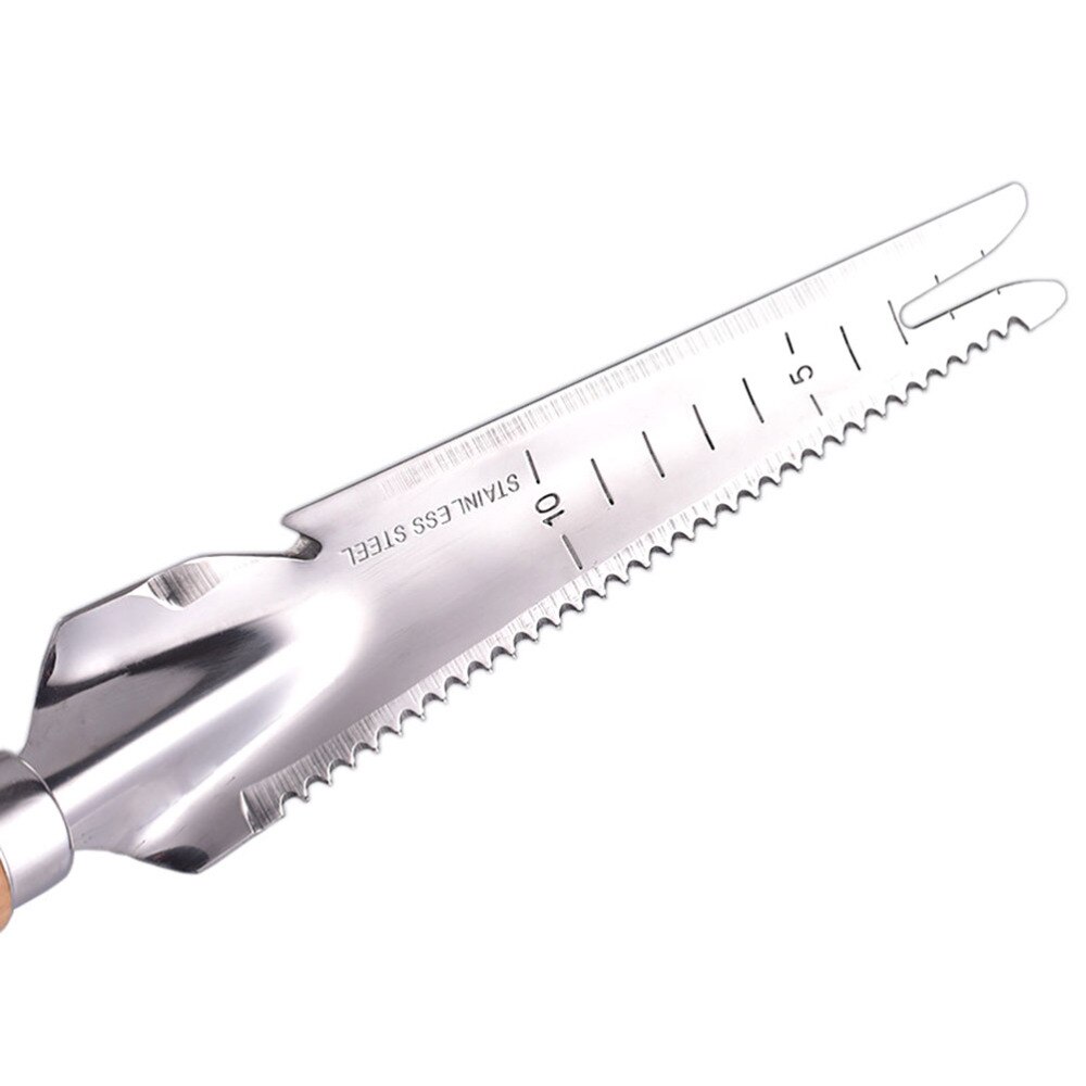 1Pc Multipurpose Root Removing Shovel Root Remover Durable Stainless Steel Weeding Sickle Manual Weeder with Wooden Handle for G