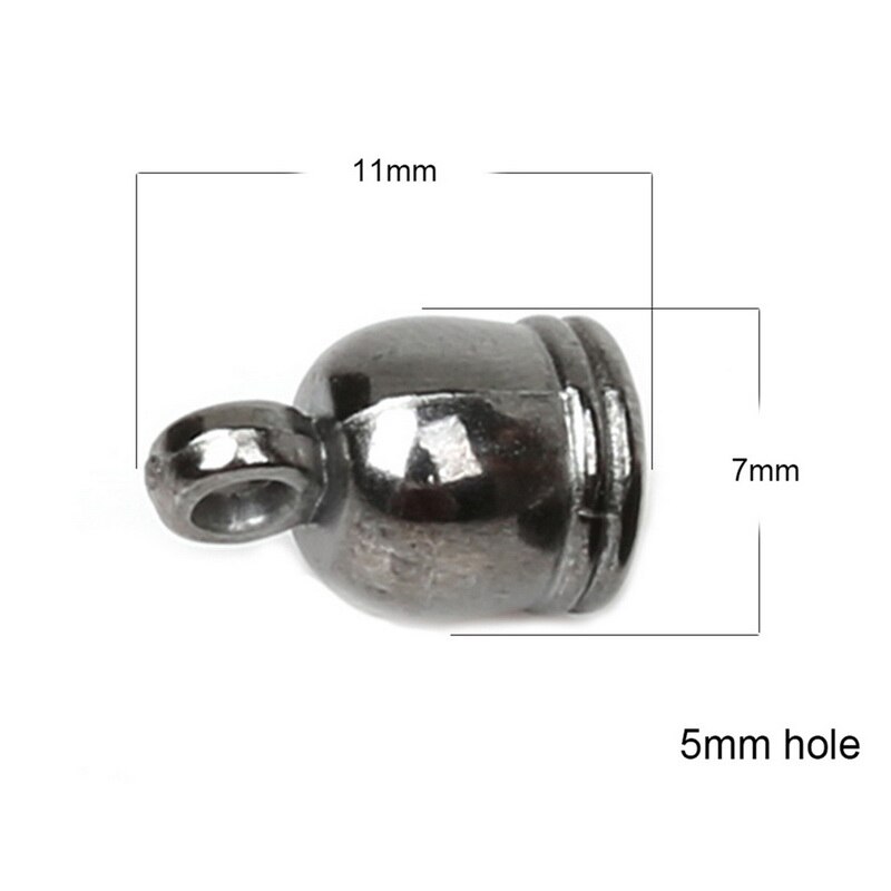 150pcs/lot Necklace End Tip Tassel Caps Beads Cap End Cap For Jewelry Making DIY Handmade Jewelry Finding: 7x11mm gunmetal