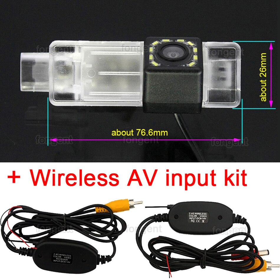 Telecamera retromarcia per auto per Peugeot 2008 208 301 307 3008 406 407 408 508 607 806 807 RCZ Citroen C5 C4 MG3 MG5 2010 2009: 12led senza fili