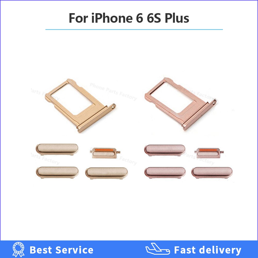 Botón lateral para iPhone 6 6S Plus 6SP 6p, botón de encendido, botones de silencio de volumen, botones laterales, juego completo de piezas de reparación, reemplazo