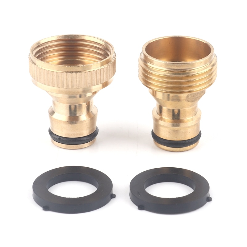 Conectores rápidos de cobre macho hembra G3/4 '', Conector de rosca para grifo de jardín, adaptador de manguera de riego, juntas rápidas, 1 ud.