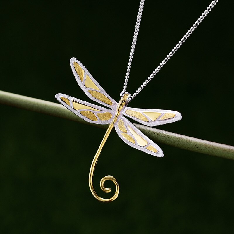Lotus sjov ægte 925 sterling sølv naturlige håndlavede smykker 18k guld søde guldsmed vedhæng uden halskæde til kvinder: Guld hale