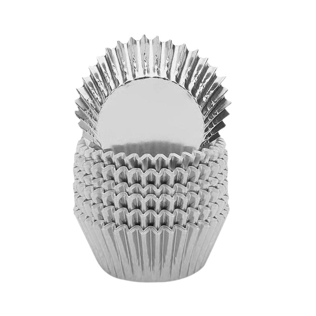 Kitchen Tools 100pcs Baking Utensils Thickened Aluminum Heat-resistant Cake Paper Cup Mould Useful Для Кухни: Silver