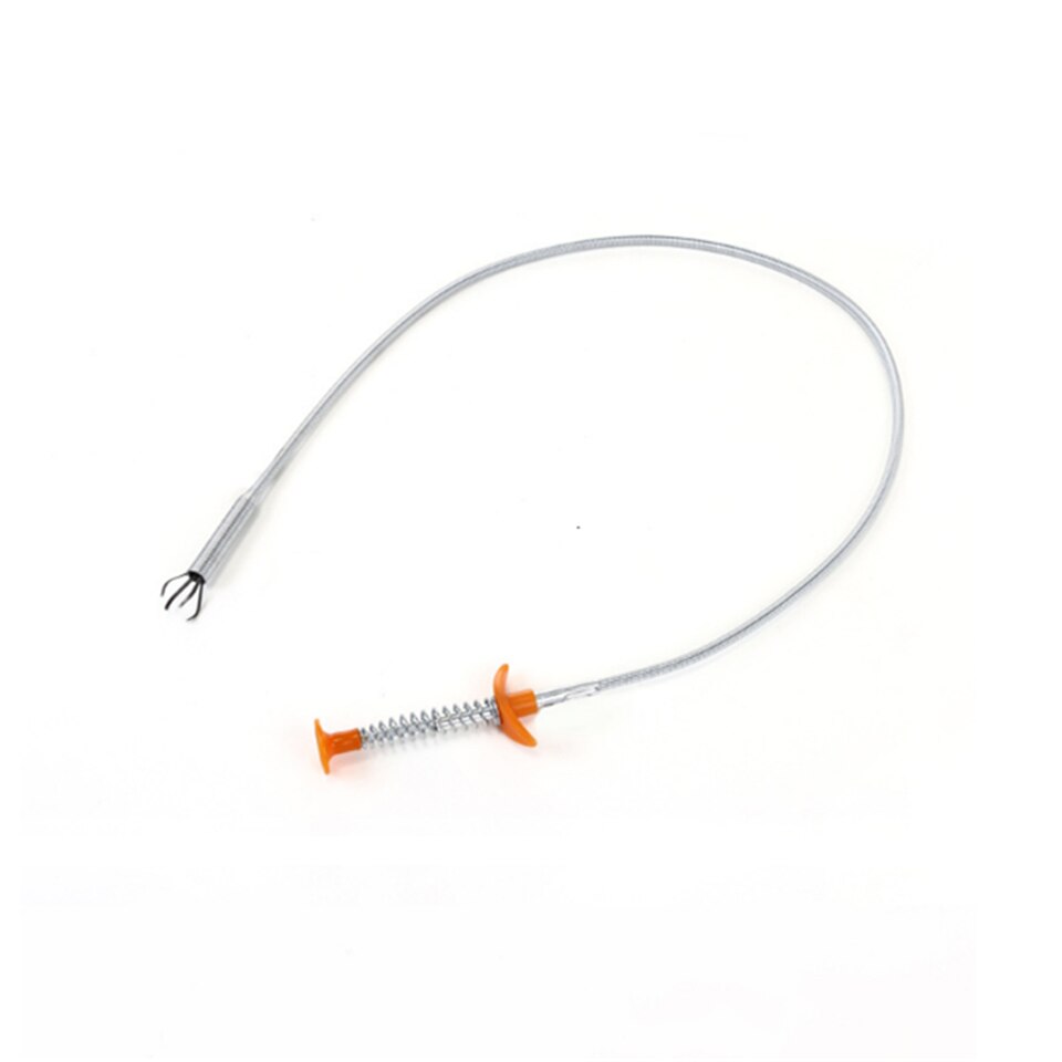 Flexible de nettoyage de la tuyauterie pour l'évier,accessoire, outil pour déboucher les tuyaux et gratter les saletés à l'intérieur, avec un manche à ressort, taille 61,5 cm