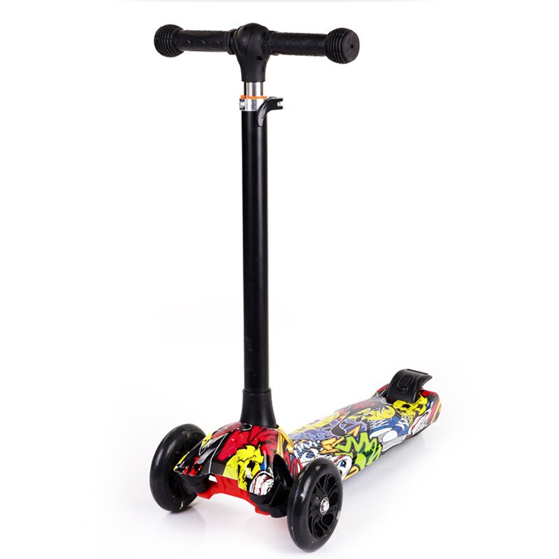 Cartoons character Racing Car adjustable Height Folding Drift Scooter with 3- Wheels for Children Girls Boys and Adults (Red)