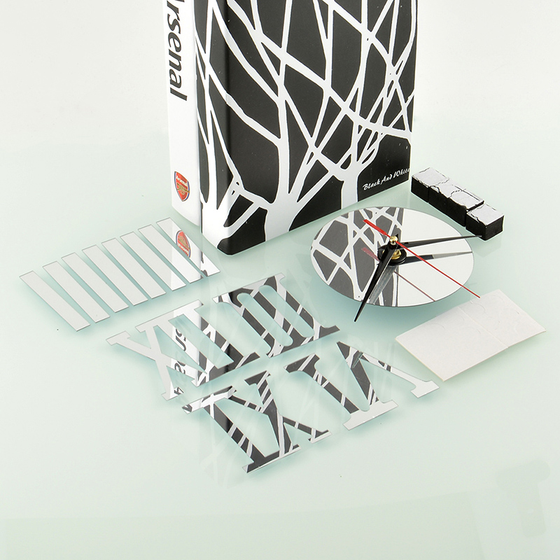 Moderne DIY Innen Römischen Wanduhr Wanduhr 3D Aufkleber Hause Spiegel Wirkung 4 Stil 3D Zauberstab Aufkleber q1