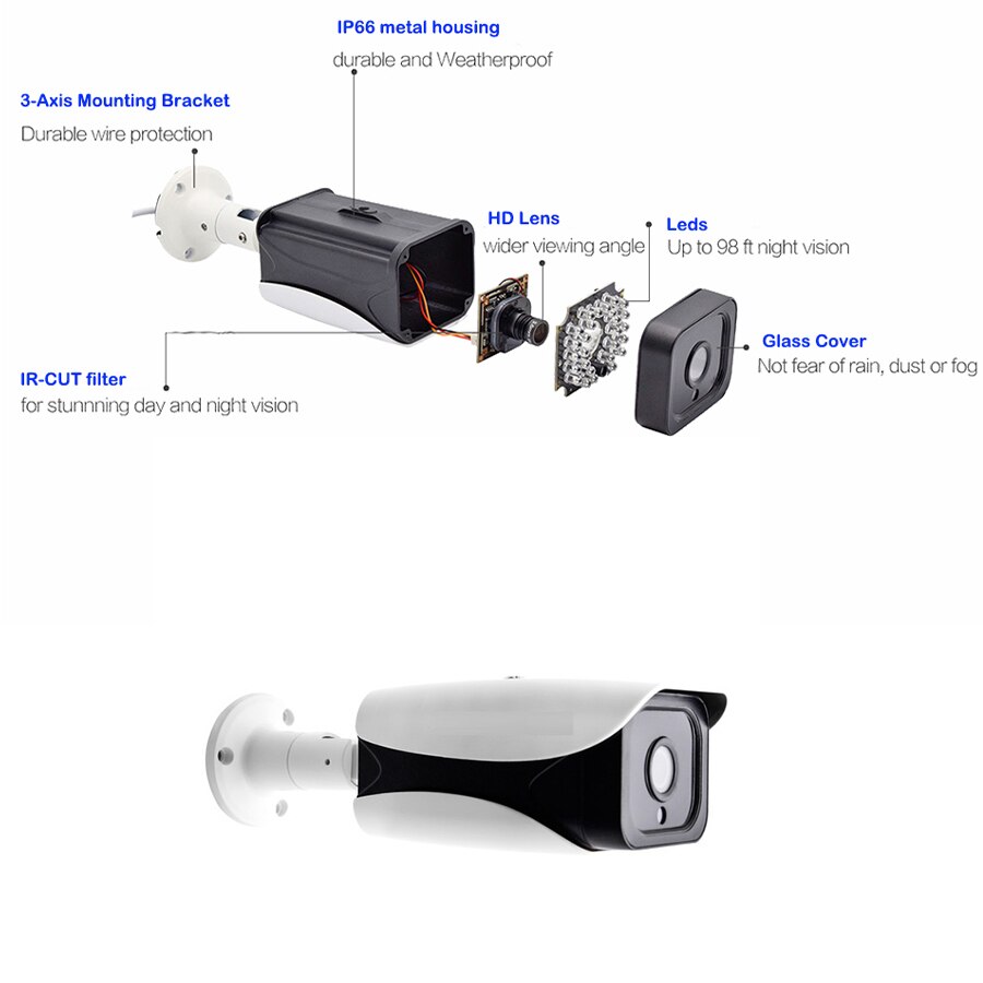 Tvi ahd kamera 1080p sony starvis starlight imx 327 cmos sensor utendørs videoovervåking med nattsyn cctv bullet kamera
