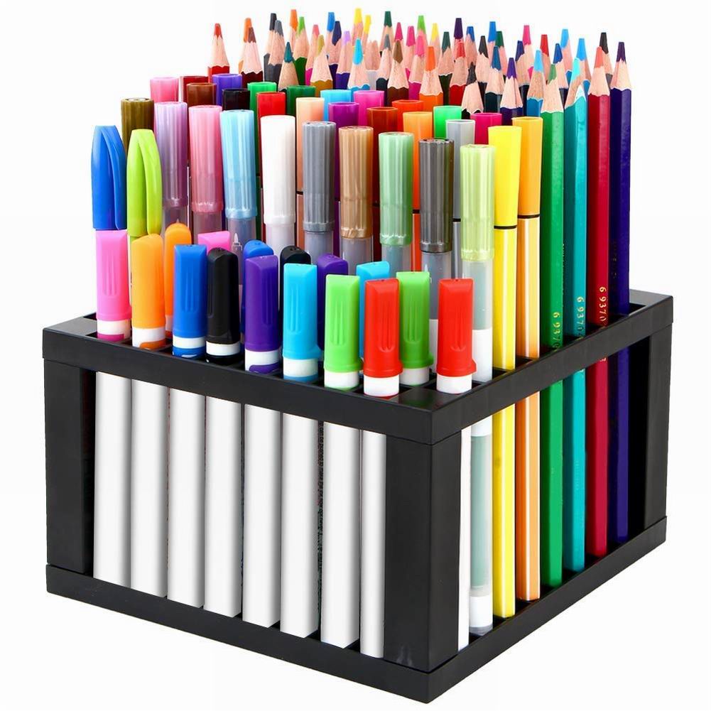 96 Gaten Plastic Potlood Borstel Houder Desk Stand Organizer Houder Voor Pennen Penselen Gekleurde Potloden Markers Art Supply