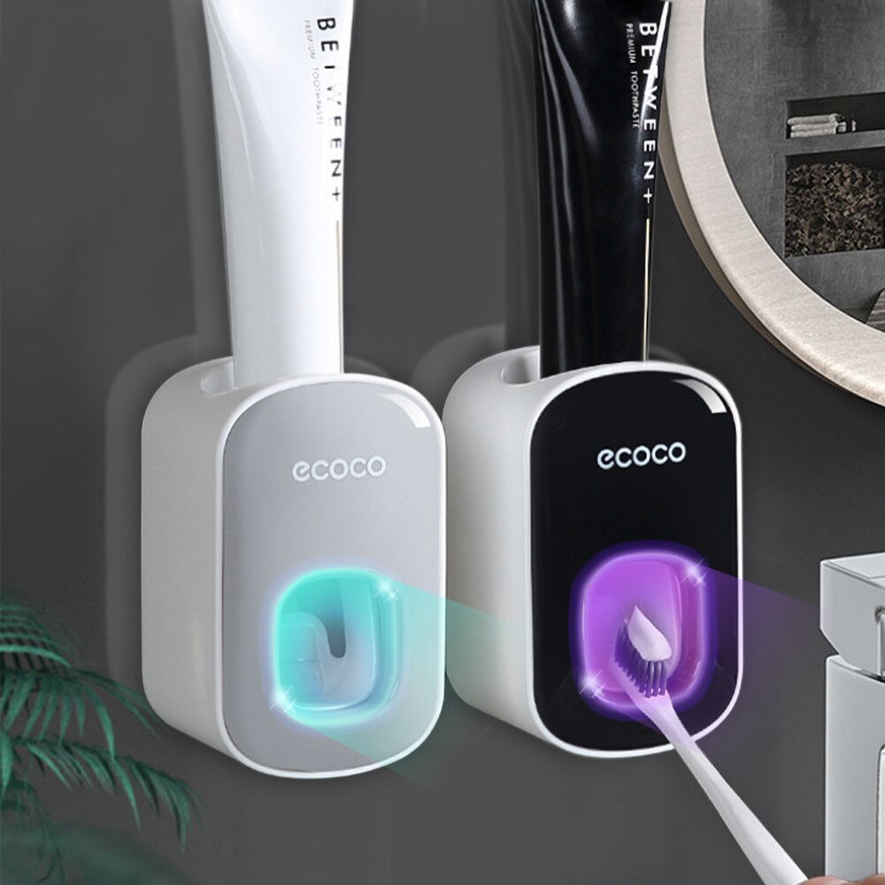 Automatic Toothpaste Dispenser Wall Mount Toothbrush Holder Bathroom Accessories Set Squeezer for Toothpaste Dispenser