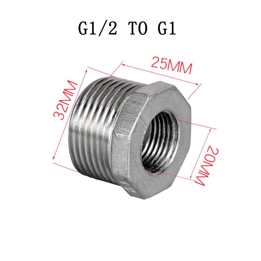 1/2" 3/4" 1 BSP Thread Tee Elbow Docking Hex Nipple Threaded Reducer Pipe Fitting 304 Stainless Steel: Green