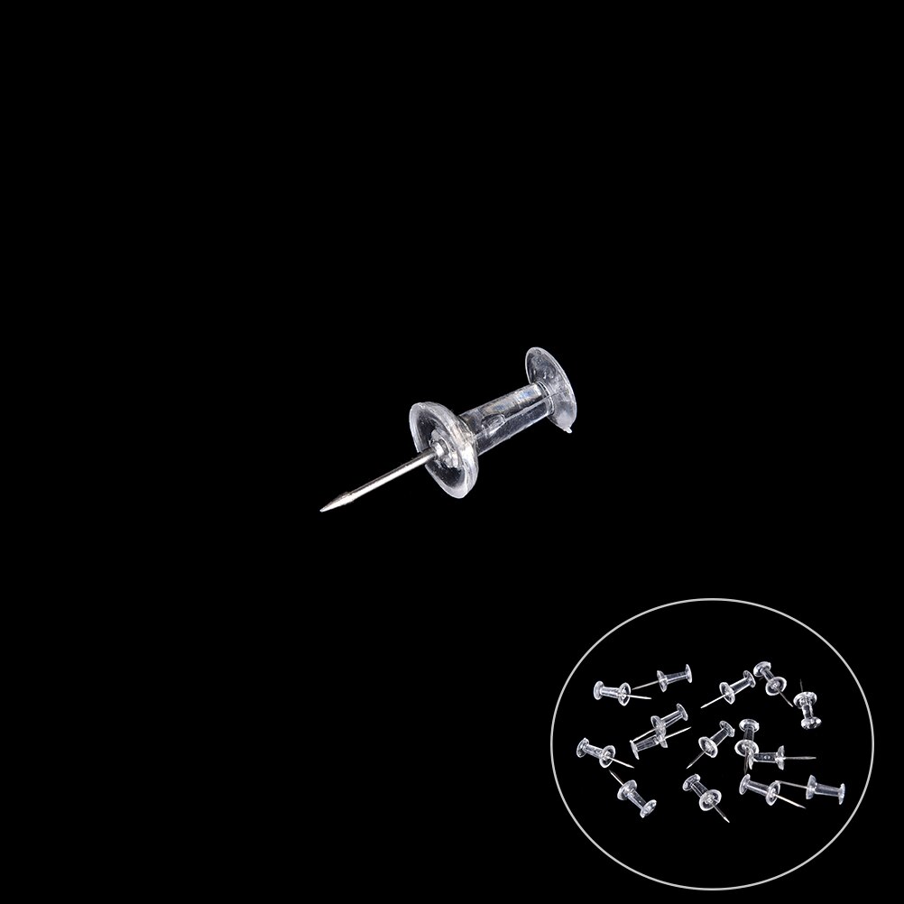 40pcs Clear Transparent Plastic Tacks Push Pins Assorted Making Thumb Tacks Cork Board Office School Stationery Supplies SD&HI