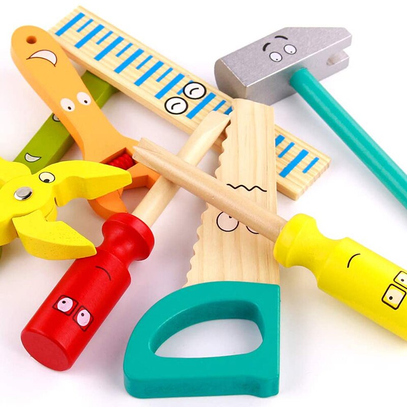 Houten Toolbox Speelgoed Set Kinderen Moer Demontage Schroef Montage Simulatie Reparatie Timmerman Gereedschap Jongen