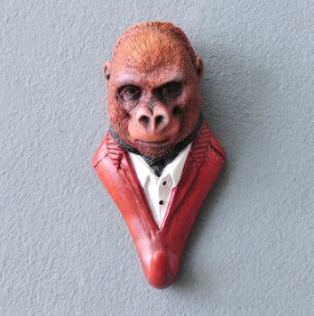 Résine créative 3D animaux crochets Hey chapeau manteau sac patère à vêtements décoration murale cerf Rhino éléphant girafe cheval décors 11: colour 7