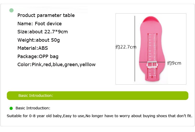 Scarpe Formato di Misura Righello Strumento di Misura del Piede Del Calibro di Infante Del Bambino Del Bambino Scarpe Bambino Del Bambino Pattini Infantili Raccordi Calibro di misura del piede del