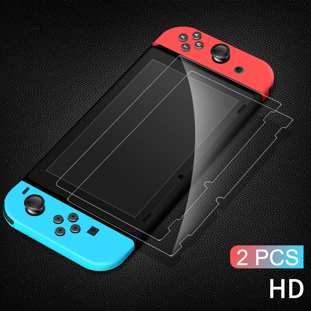 Mod-X 2Stck 9H Schutz Gehärtetem Glas für Nintendo Schalter HD Bildschirm Schutz Nintendoswitch NS NX Prämie gehärtetem Glas Film: 2Stck HD