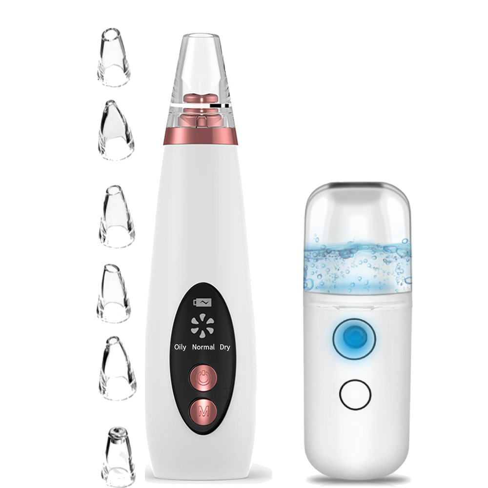 Ultrasonic Skin Scrubber Facial Peeling Pore Cleaner Exfoliator Face Blackhead Remover Spa Nano Sparyer Steamer: Type 1