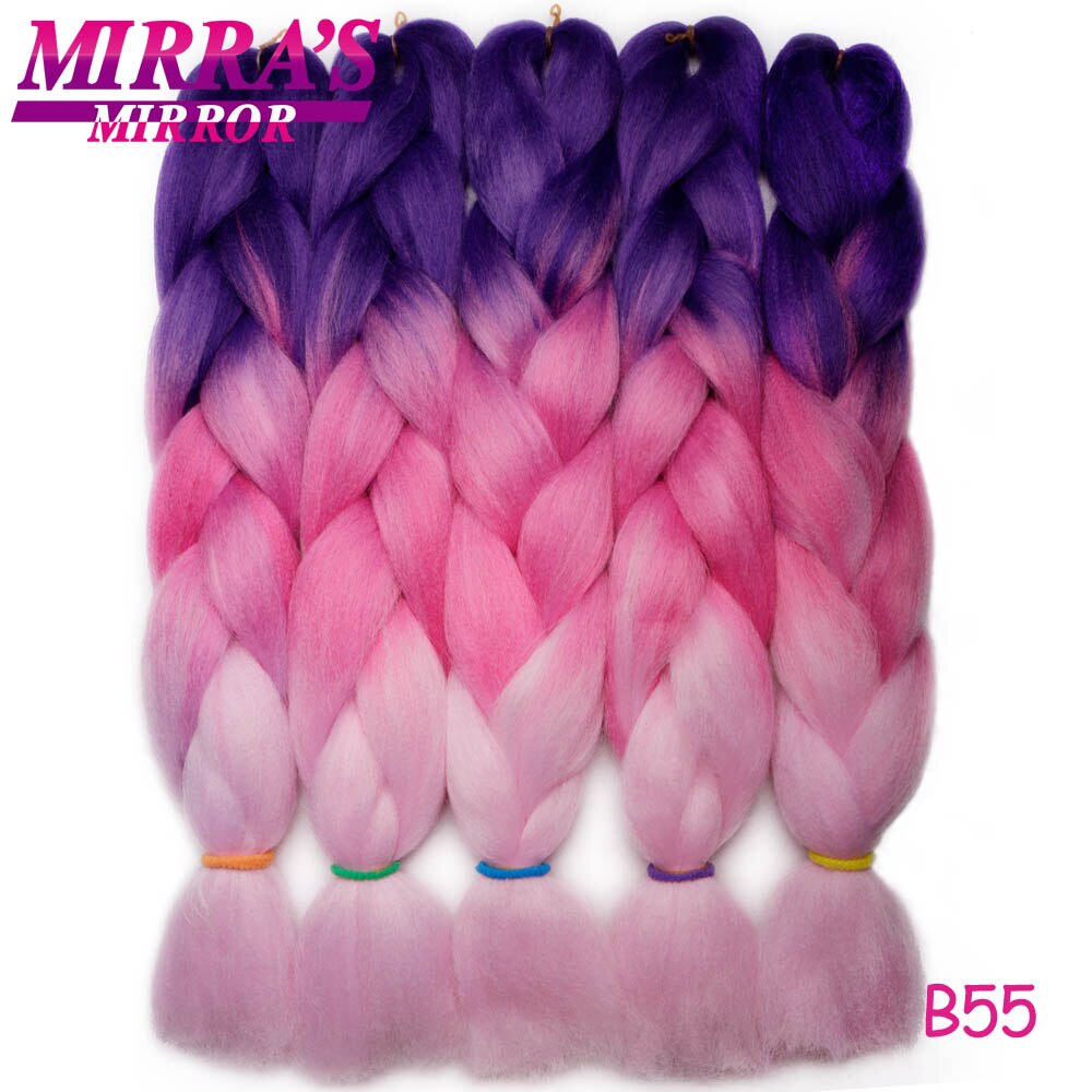 Mirra's Mirror 5pack Ombre Braiding Hair Synthetic Crochet Hair 24" 100g/Pack Jumbo Braids Hair Extension Green Brown: 4/27HL