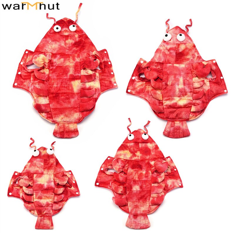 WarmHut – Costume de homard pour chien et chat, robe de Cosplay d'halloween pour animaux de compagnie, sweat à capuche rouge pour chiot, 1 pièce, taille S M L XL