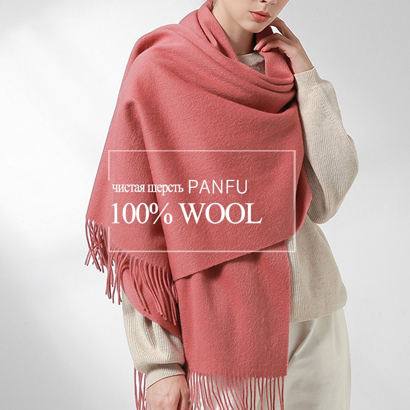 Vinter uld tørklæde kvinder tykkere sjaler og ombryder echarpe til damer foulard femme vinter solid cashmere tørklæder stoles