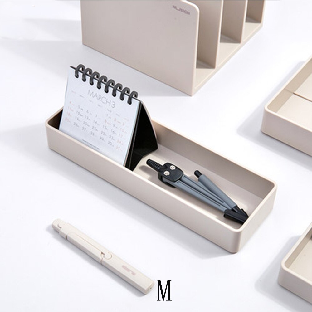 Nusign DIY Combination File Stationery Holder Files Storage Box Multi-layer Rack Information Finishing Storage Shelf For Office: Light Gray-M