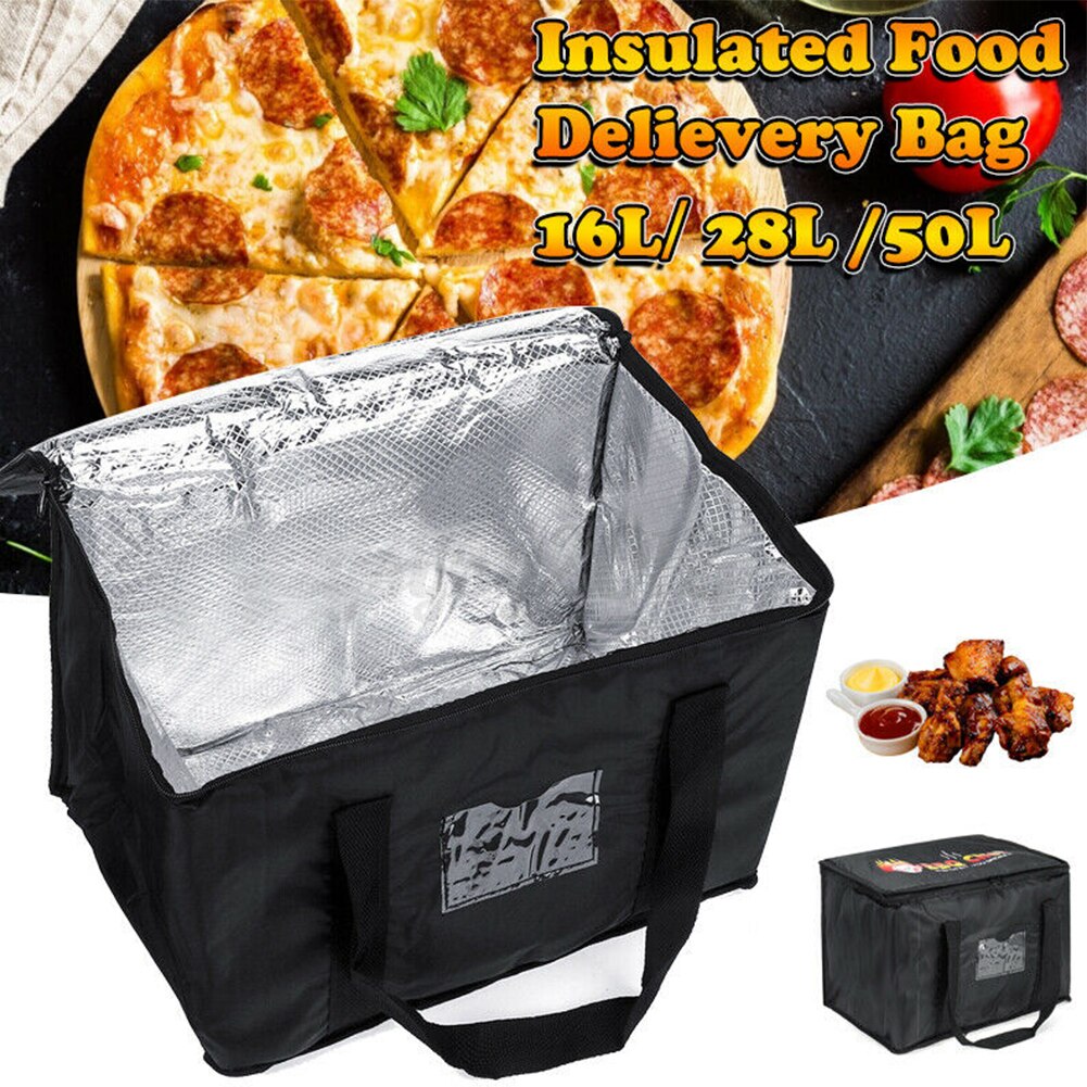 Bolsa de aislamiento térmico portátil para comida, nevera portátil plegable para llevar Pizza, resistente al agua, para comestibles, Picnic, gran restaurante